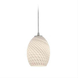 Access Lighting 28023-1C-BS/WHTFB Sydney FireBird Glass Pendant Brushed Steel / White Fire Bird