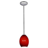 Access Lighting 28023-1R-BS/RUSKY Janine FireBird Glass Pendant Brushed Steel / Ruby Sky