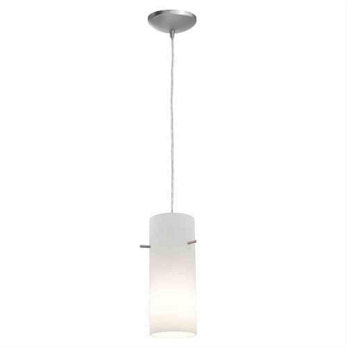 Access Lighting 28030-1C-BS/OPL Sydney Cylinder Glass Pendant Brushed Steel / Opal
