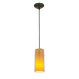 Access Lighting 28033-3C-ORB/CLAM Glass`n Glass Cylinder Oil Rubbed Bronze Clear Amber