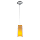Access Lighting 28033-3R-BS/CLAM Glass`n Glass Cylinder Brushed Steel Clear Amber