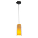 Access Lighting 28033-3R-ORB/CLAM Glass`n Glass Cylinder Oil Rubbed Bronze Clear Amber