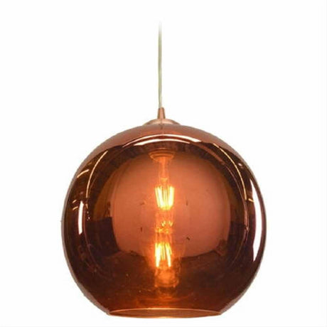 Access Lighting 28102LEDDLP-BCP/CP Glow Mirrored Glass LED Pendant Brushed Copper