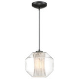 Access Lighting 29011LEDDLP-BL/WMB Clarity Black White Marble