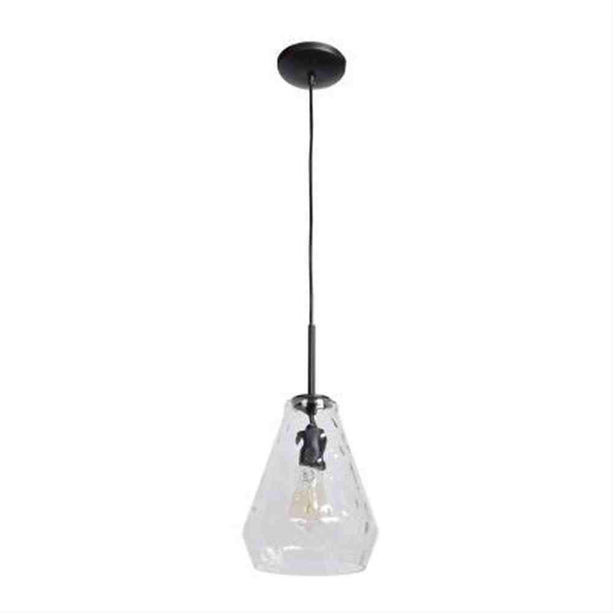 Access Lighting 50937-BL/CLR Simplicite Wavy Glass Pendant Black