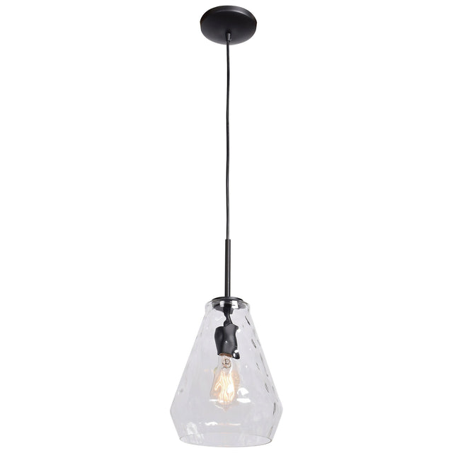 Access Lighting 50937LEDDLP-BL/CLR Clear Geo Black