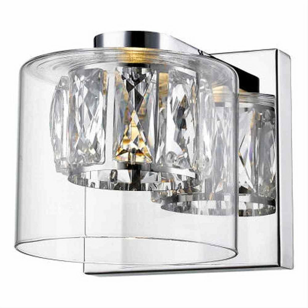 Access Lighting 62555LEDD-MSS/CCLCLR Private Collection Crystal with Clear Glass Vanity Mirrored Stainless Steel