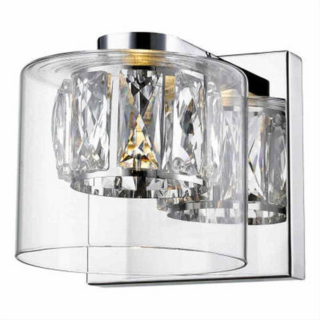 Access Lighting 62555LEDD-MSS/CCLCLR Private Collection Crystal with Clear Glass Vanity Mirrored Stainless Steel