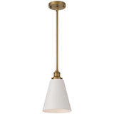 Access Lighting 63098-ABB/WHT Dahlia Antique Brushed Brass White