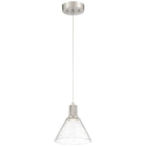 Access Lighting 63140LEDD-BS/SDG Port Nine Martini Brushed Steel Seeded Glass