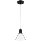 Access Lighting 63140LEDD-MBL/SDG Port Nine Martini Matte Black Seeded Glass