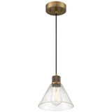 Access Lighting 63140LEDDLP-ABB/SDG Port Nine Martini Antique Brushed Brass Seeded Glass