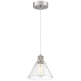 Access Lighting 63140LEDDLP-BS/SDG Port Nine Martini Brushed Steel Seeded Glass