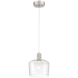 Access Lighting 63141LEDD-BS/SDG Port Nine Chardonnay Brushed Steel Seeded Glass