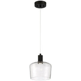 Access Lighting 63141LEDD-MBL/SDG Port Nine Chardonnay Matte Black Seeded Glass