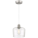 Access Lighting 63141LEDDLP-BS/SDG Port Nine Chardonnay Brushed Steel Seeded Glass