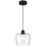 Access Lighting 63141LEDDLP-MBL/SDG Port Nine Chardonnay Matte Black Seeded Glass