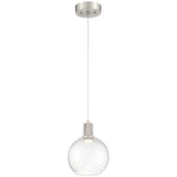 Access Lighting 63142LEDD-BS/SDG Port Nine Burgundy Brushed Steel Seeded Glass