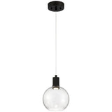 Access Lighting 63142LEDD-MBL/SDG Port Nine Burgundy Matte Black Seeded Glass