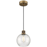 Access Lighting 63142LEDDLP-ABB/SDG Port Nine Burgundy Antique Brushed Brass Seeded Glass