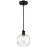 Access Lighting 63142LEDDLP-MBL/SDG Port Nine Burgundy Matte Black Seeded Glass