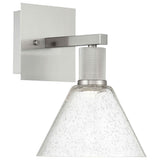 Access Lighting 63143LEDD-BS/SDG Port Nine Martini Brushed Steel Seeded Glass
