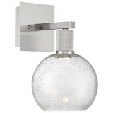 Access Lighting 63145LEDD-BS/SDG Port Nine Burgundy Brushed Steel Seeded Glass