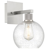 Access Lighting 63145LEDDLP-BS/SDG Port Nine Burgundy Brushed Steel Seeded Glass