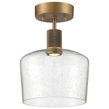 Access Lighting 63147LEDD-ABB/SDG Port Nine Chardonnay Antique Brushed Brass Seeded Glass