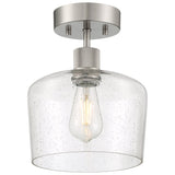 Access Lighting 63147LEDDLP-BS/SDG Port Nine Chardonnay Brushed Steel Seeded Glass