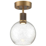 Access Lighting 63148LEDD-ABB/SDG Port Nine Burgundy Antique Brushed Brass Seeded Glass