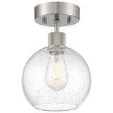 Access Lighting 63148LEDDLP-BS/SDG Port Nine Burgundy Brushed Steel Seeded Glass