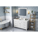 Jeffrey Alexander Chatham 60" White Double Sink Bathroom Vanity with Calacatta Vienna Quartz Top - 8 in. Widespread Faucet Top - VKITCHA60SWHCQR