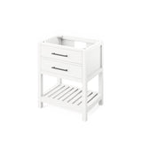 Jeffrey Alexander Wavecrest 30" White Single Sink Bathroom Vanity with White Carrara Marble Top - 8 in. Widespread Faucet Top product image 3