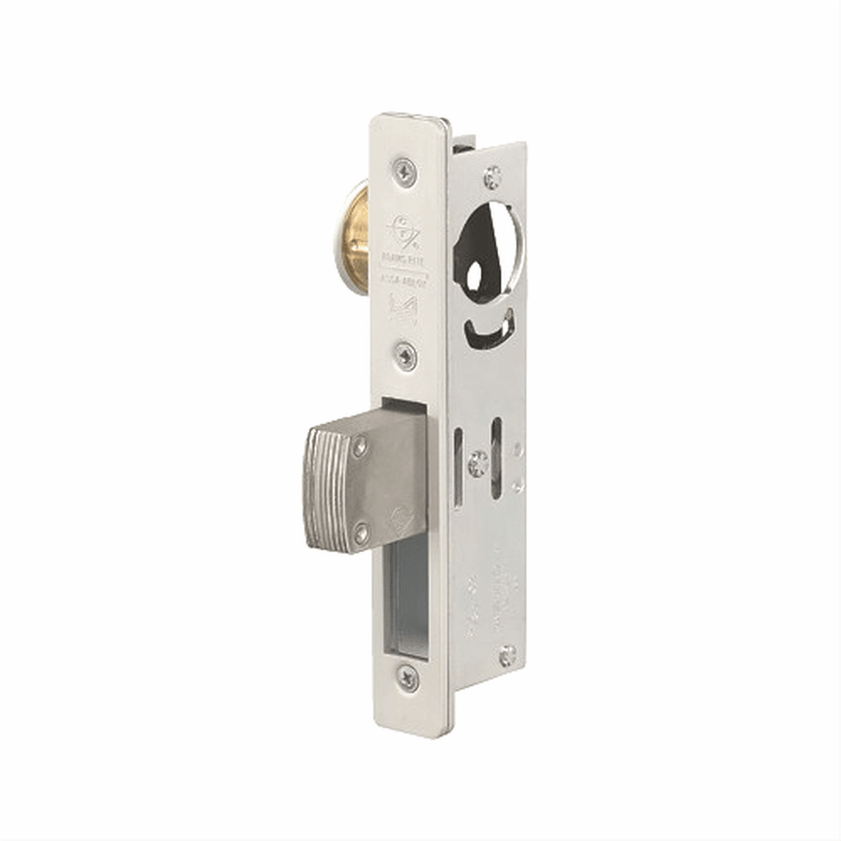 Adams Rite MS1850S210628 MS1850S Deadlock Flat Faceplate 31/32 inch Straight Bolt Clear Anodized Aluminum