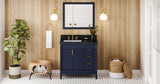Jeffrey Alexander Theodora 36" Hale Blue Single Sink Bathroom Vanity with Black Granite Top - 8 in. Widespread Faucet Top product image 6