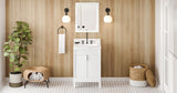 Jeffrey Alexander Theodora 24" White Single Sink Bathroom Vanity with Calacatta Vienna Quartz Top - 8 in. Widespread Faucet Top product image 7