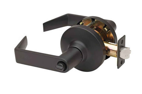 Copper Creek AL7241 10B Avery keyed entry keyed entry door lever in oil-rubbed bronze, front view