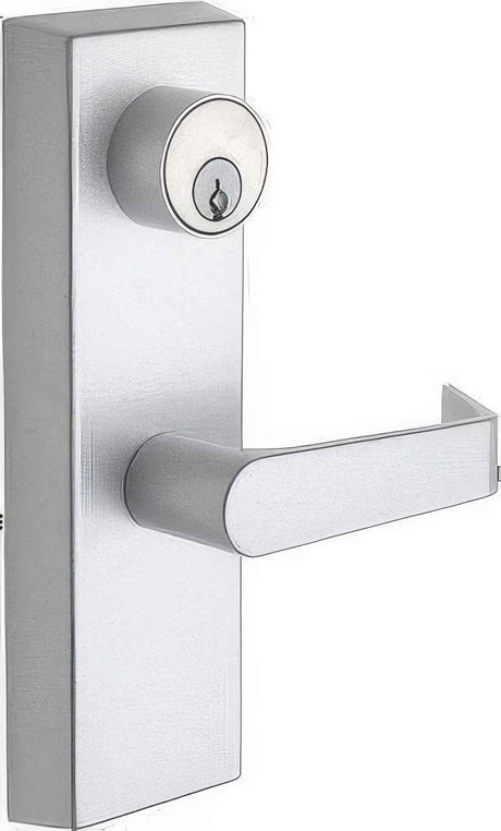 Copper Creek AL9150SS Bulldog Exit Device storeroom - exterior trim in satin stainless, additional view