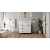 Jeffrey Alexander Katara 42" White Single Sink Bathroom Vanity with White Quartz Top - 8 in. Widespread Faucet Top