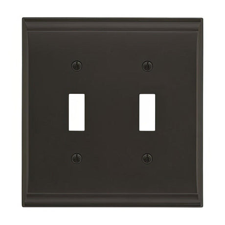 Amerock BP36501BBR Candler Zinc Black Bronze Double Toggle Wall Plate