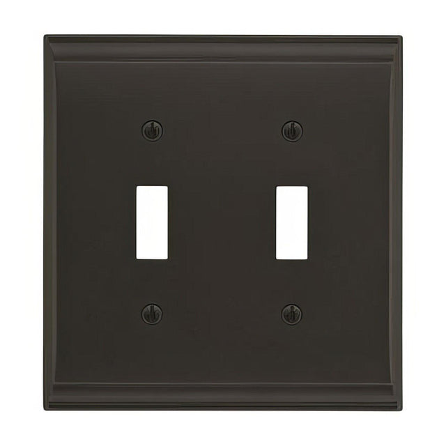 Amerock BP36501BBR Candler Zinc Black Bronze Double Toggle Wall Plate