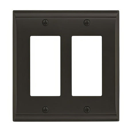 Amerock BP36505BBR Candler Zinc Black Bronze Double Rocker Wall Plate