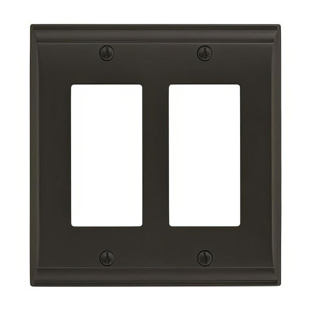Amerock BP36505BBR Candler Zinc Black Bronze Double Rocker Wall Plate