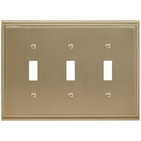 Amerock BP36516BBZ BP36516 Mulholland Zinc Triple Toggle Wall Plate Golden Champagne