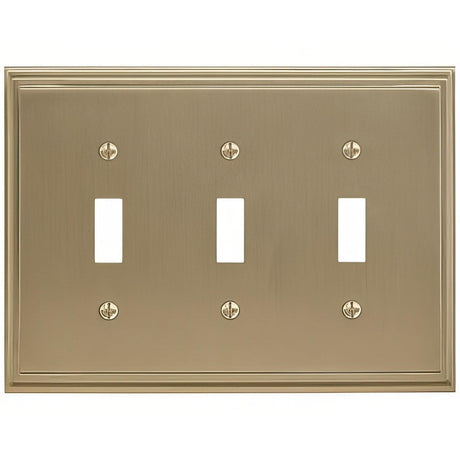 Amerock BP36516BBZ BP36516 Mulholland Zinc Triple Toggle Wall Plate Golden Champagne