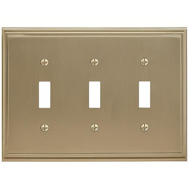 Amerock BP36516BBZ BP36516 Mulholland Zinc Triple Toggle Wall Plate Golden Champagne