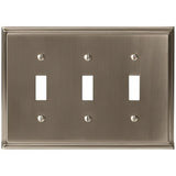 Amerock BP36516G10 BP36516 Mulholland Zinc Triple Toggle Wall Plate Satin Nickel