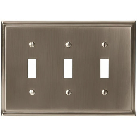 Amerock BP36516G10 BP36516 Mulholland Zinc Triple Toggle Wall Plate Satin Nickel
