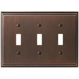 Amerock BP36516ORB BP36516 Mulholland Zinc Triple Toggle Wall Plate Oil Rubbed Bronze